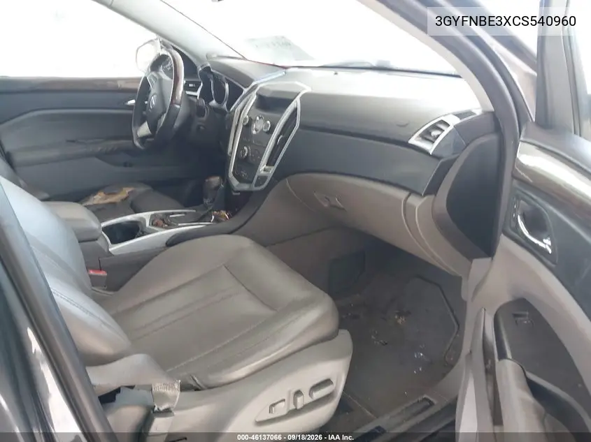 2012 CADILLAC SRX VIN 3GYFNBE3XCS540960 — фото 5