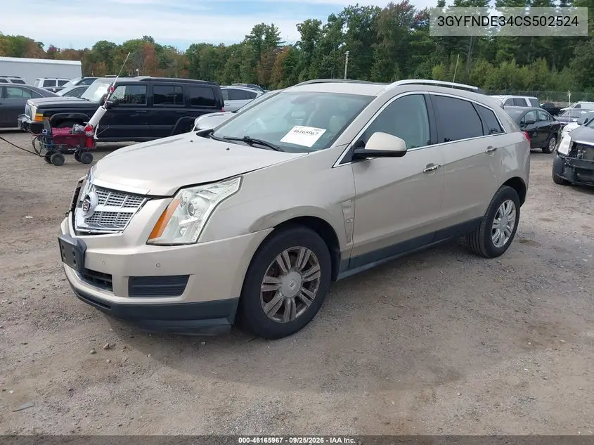 2012 CADILLAC SRX VIN 3GYFNDE34CS502524 — фото 2
