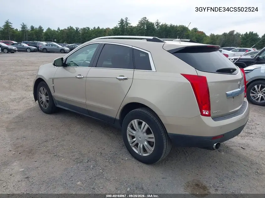 2012 CADILLAC SRX VIN 3GYFNDE34CS502524 — фото 3