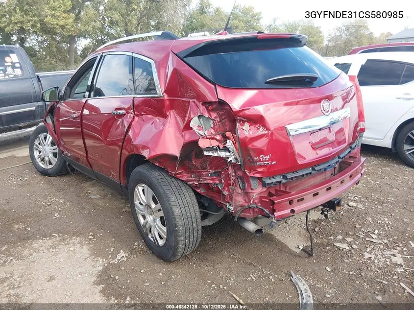 2012 CADILLAC SRX VIN 3GYFNDE31CS580985 — фото 3