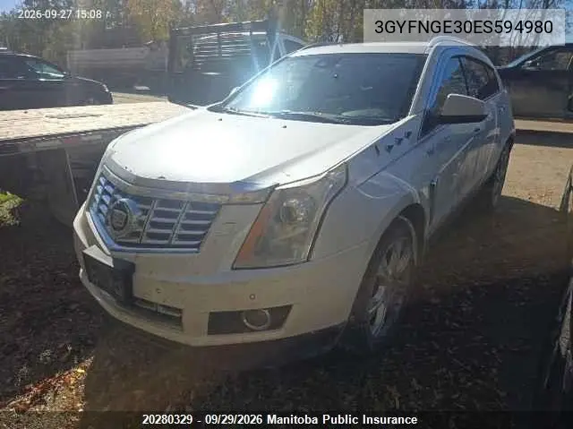 2014 CADILLAC SRX VIN 3GYFNGE30ES594980 — фото 2