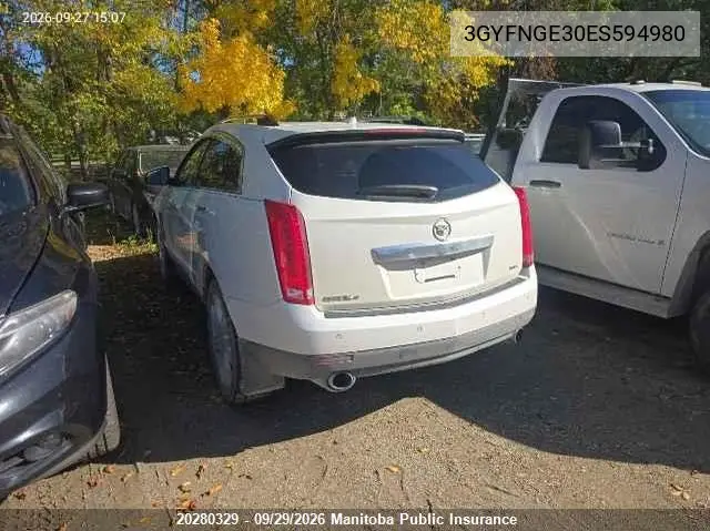 2014 CADILLAC SRX VIN 3GYFNGE30ES594980 — фото 3
