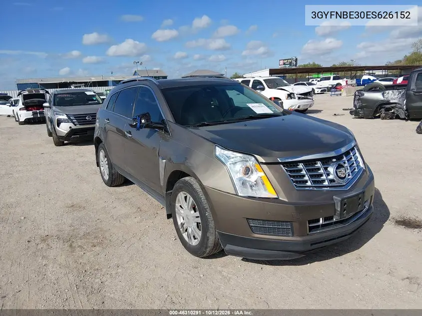 CADILLAC SRX 2014, VIN 3GYFNBE30ES626152