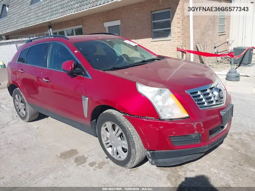 CADILLAC SRX 2016, VIN 3GYFNAE36GS577343
