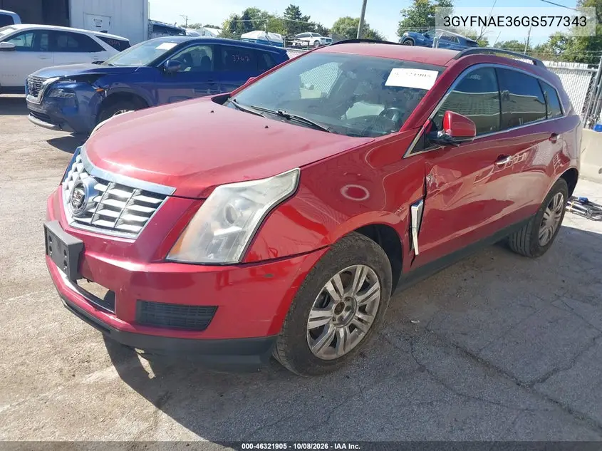 2016 CADILLAC SRX VIN 3GYFNAE36GS577343 — фото 2