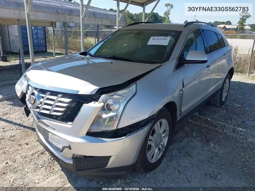 2016 CADILLAC SRX VIN 3GYFNAE33GS562783 — фото 2