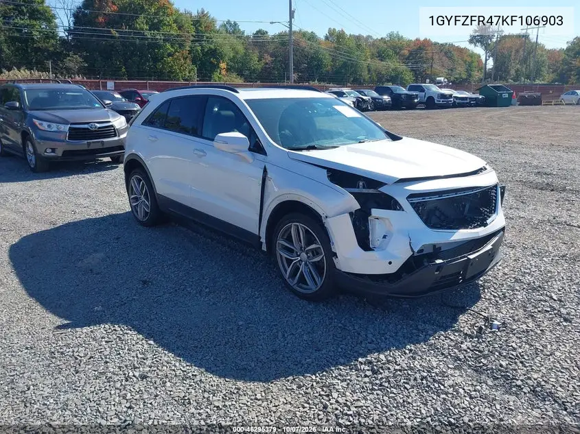 CADILLAC XT4 2019, VIN 1GYFZFR47KF106903