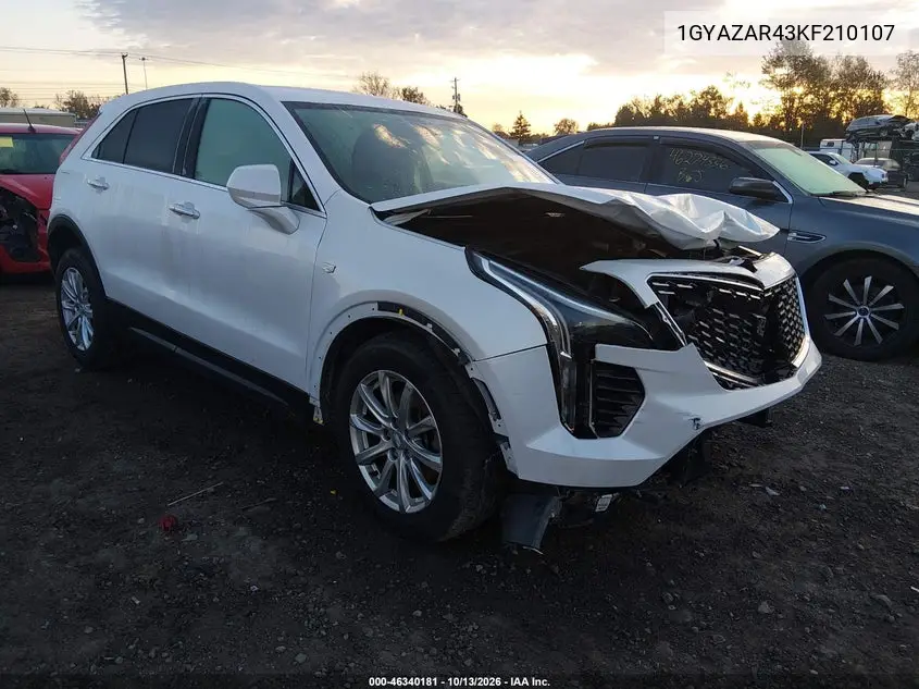 CADILLAC XT4 2019, VIN 1GYAZAR43KF210107