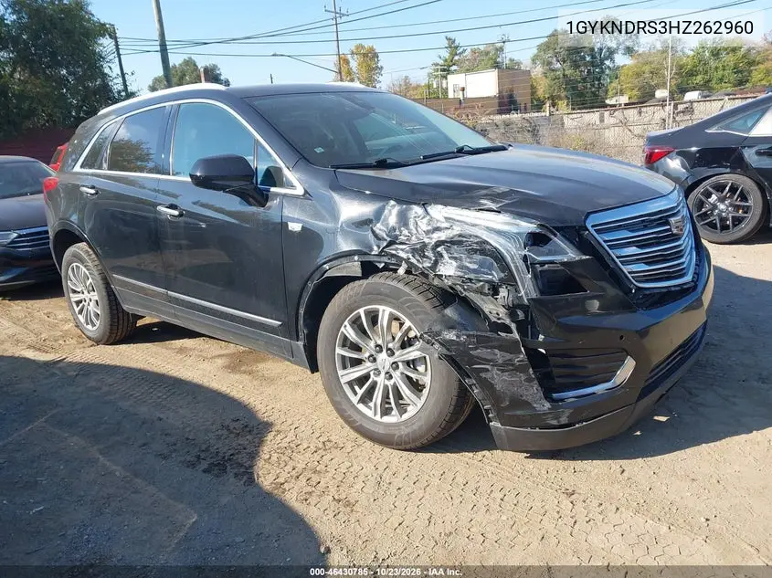 CADILLAC XT5 2017, VIN 1GYKNDRS3HZ262960