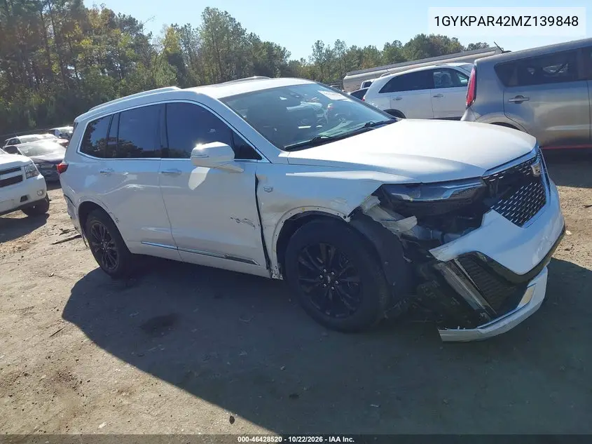 CADILLAC XT6 2021, VIN 1GYKPAR42MZ139848