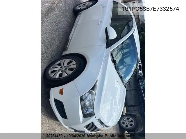 CHEVROLET CRUZE 2014, VIN 1G1PC5SB7E7332574