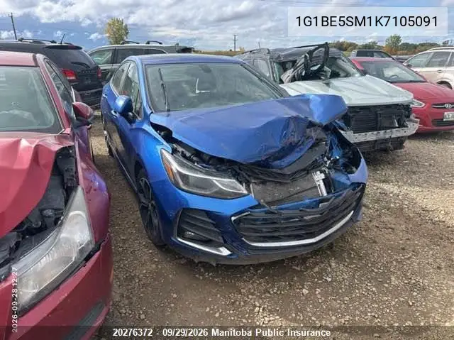CHEVROLET CRUZE 2019, VIN 1G1BE5SM1K7105091