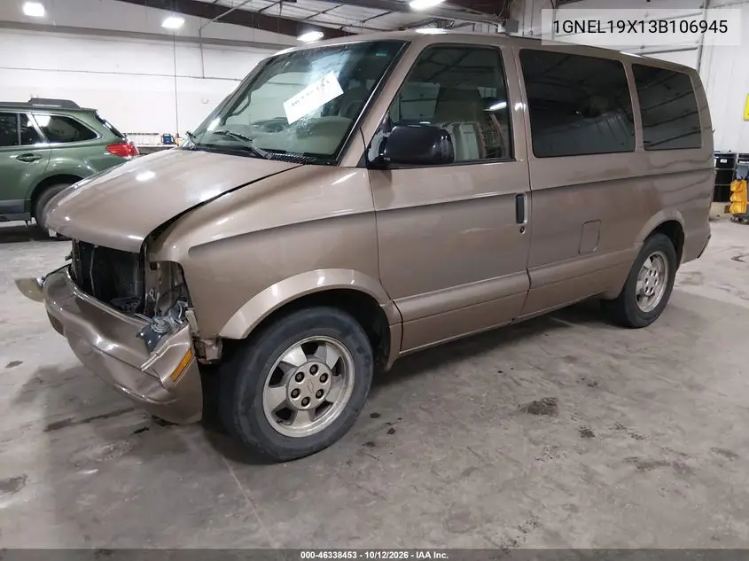 2003 CHEVROLET ASTRO VIN 1GNEL19X13B106945 — фото 2