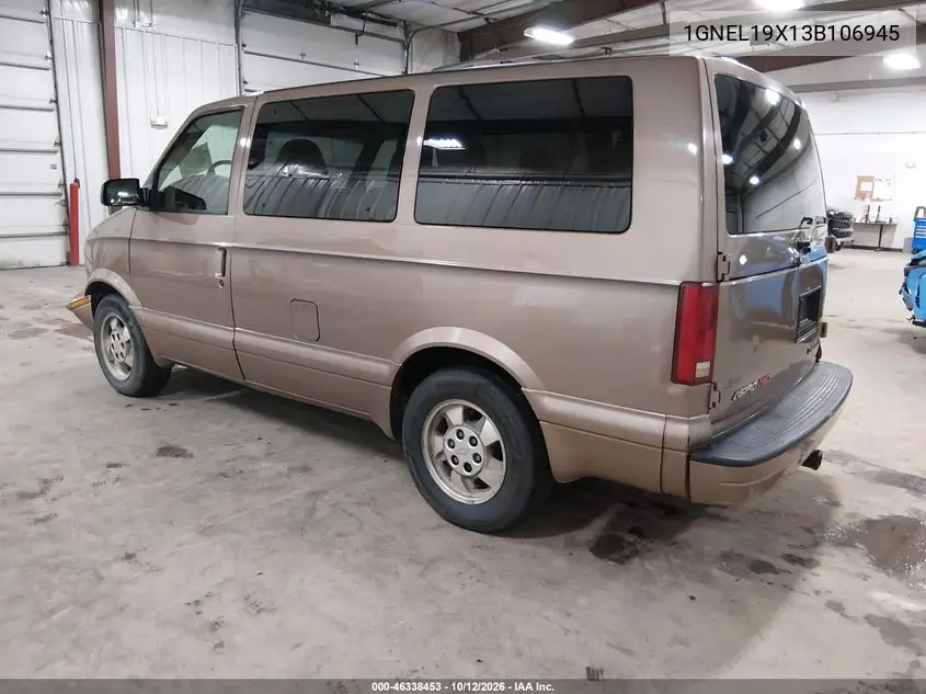 2003 CHEVROLET ASTRO VIN 1GNEL19X13B106945 — фото 3