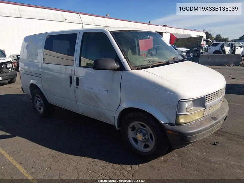 CHEVROLET ASTRO 2003, VIN 1GCDM19X33B135039
