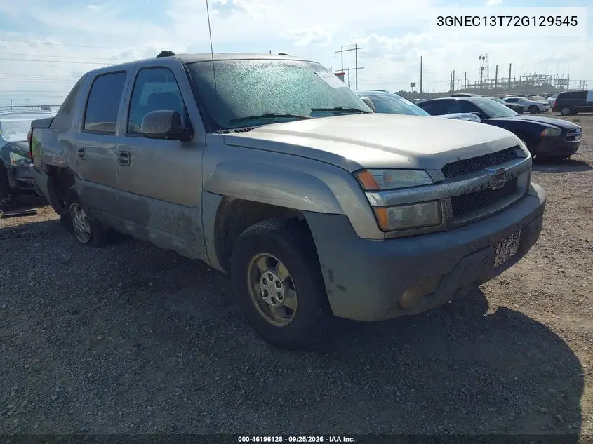 CHEVROLET AVALANCHE 2002, VIN 3GNEC13T72G129545