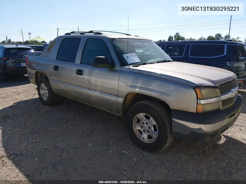 CHEVROLET AVALANCHE 2003, VIN 3GNEC13T83G295221