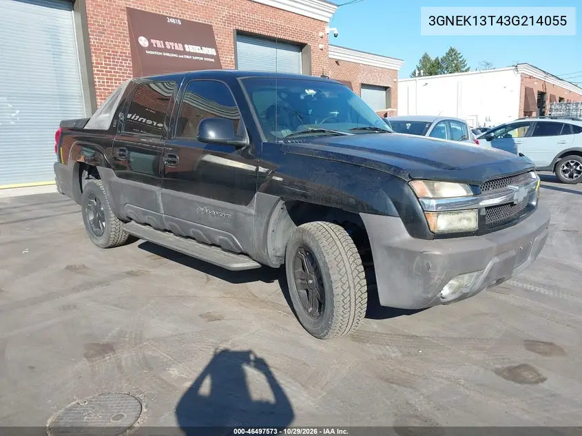 CHEVROLET AVALANCHE 2003, VIN 3GNEK13T43G214055