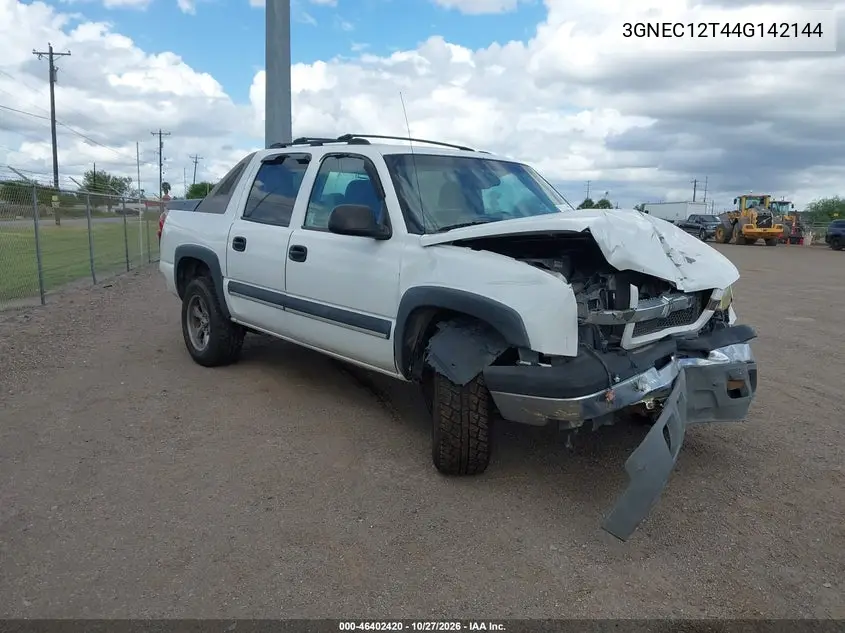 CHEVROLET AVALANCHE 2004, VIN 3GNEC12T44G142144