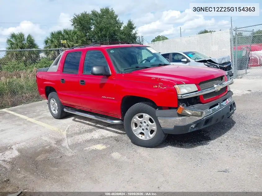 CHEVROLET AVALANCHE 2005, VIN 3GNEC12Z25G154363