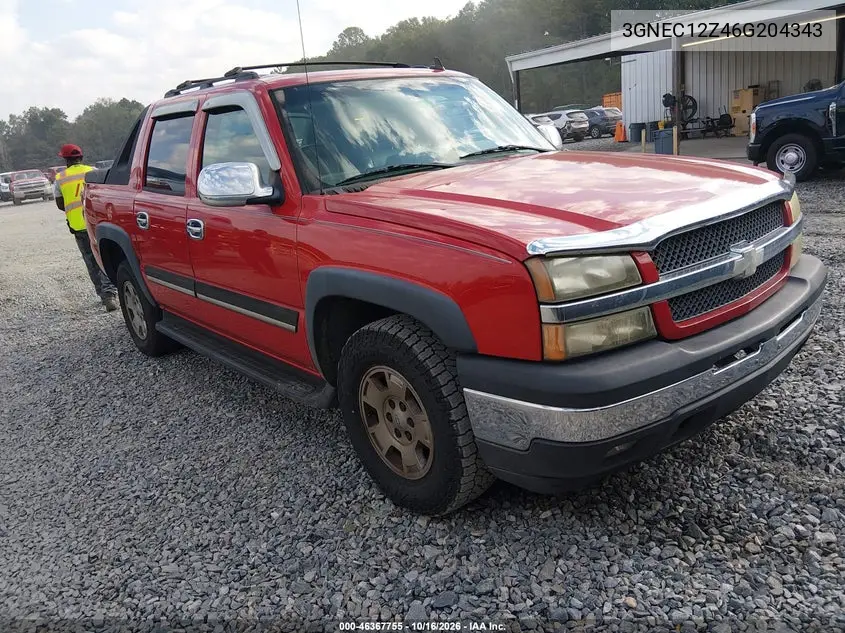 CHEVROLET AVALANCHE 2006, VIN 3GNEC12Z46G204343