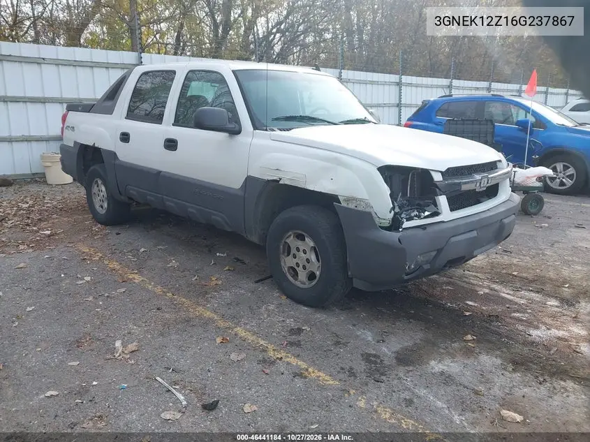 CHEVROLET AVALANCHE 2006, VIN 3GNEK12Z16G237867
