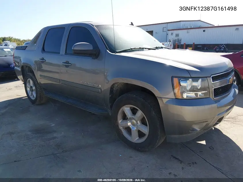 CHEVROLET AVALANCHE 2007, VIN 3GNFK12387G161498