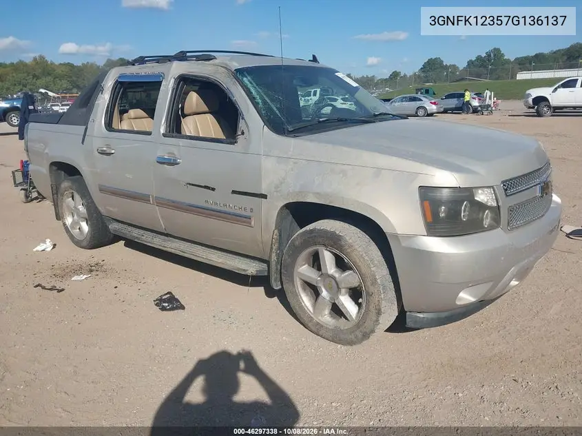 CHEVROLET AVALANCHE 2007, VIN 3GNFK12357G136137