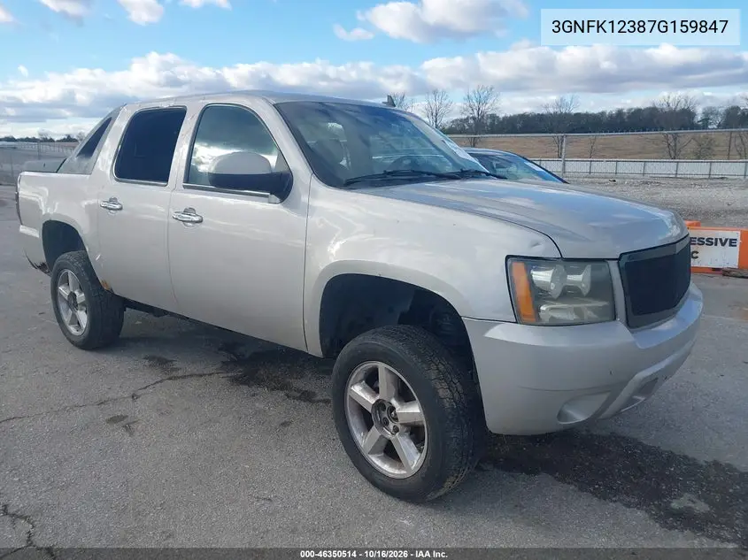 CHEVROLET AVALANCHE 2007, VIN 3GNFK12387G159847