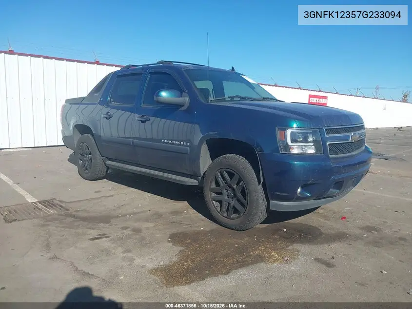 CHEVROLET AVALANCHE 2007, VIN 3GNFK12357G233094