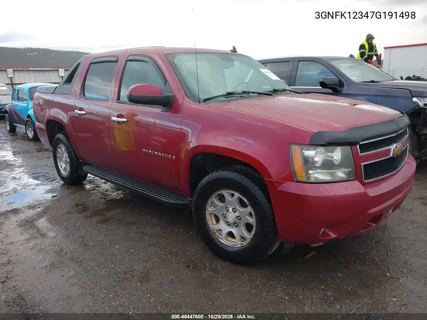 CHEVROLET AVALANCHE 2007, VIN 3GNFK12347G191498
