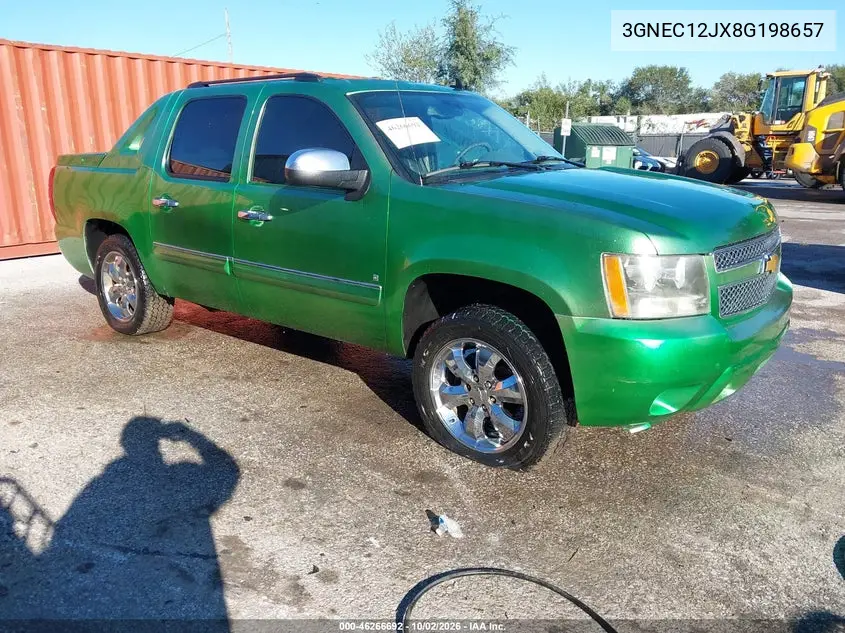 CHEVROLET AVALANCHE 2008, VIN 3GNEC12JX8G198657