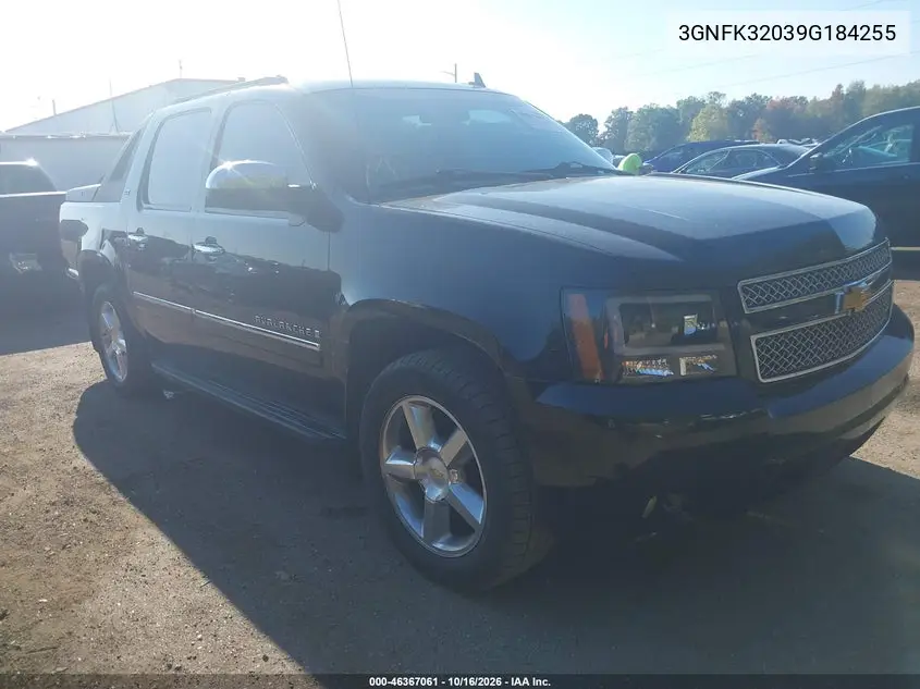 CHEVROLET AVALANCHE 2009, VIN 3GNFK32039G184255