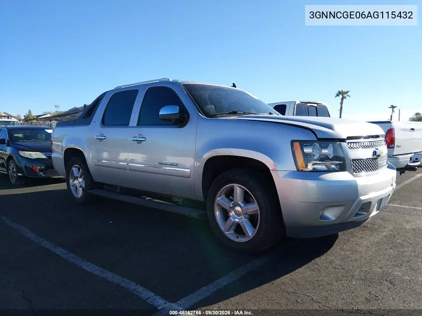 CHEVROLET AVALANCHE 2010, VIN 3GNNCGE06AG115432