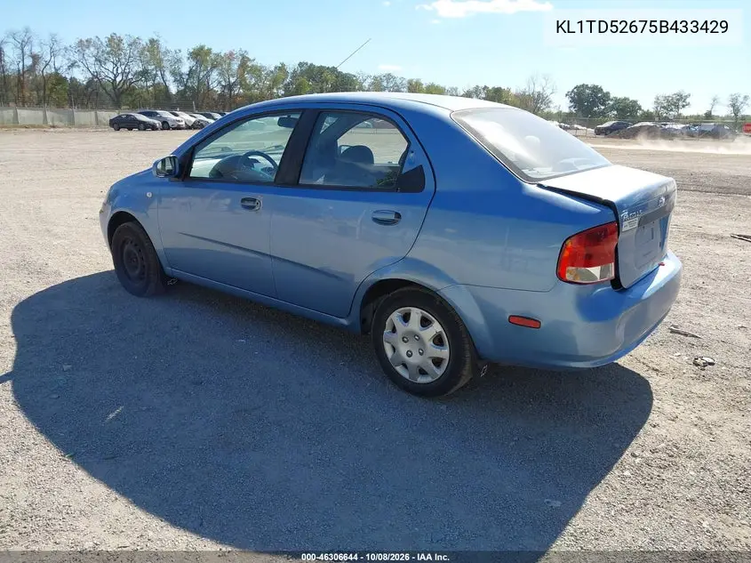 2005 CHEVROLET AVEO VIN KL1TD52675B433429 — фото 3