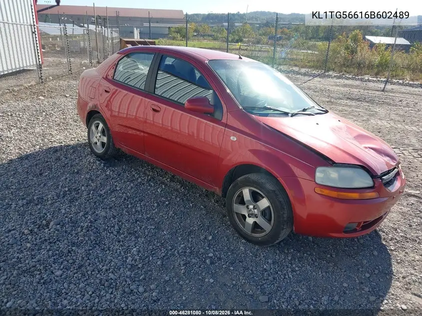 CHEVROLET AVEO 2006, VIN KL1TG56616B602489