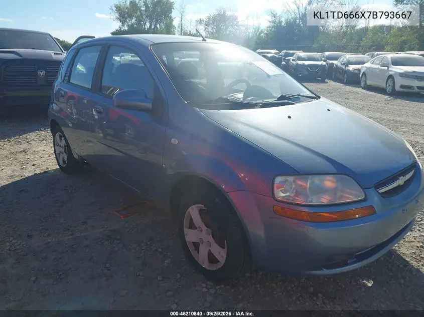 CHEVROLET AVEO 2007, VIN KL1TD666X7B793667