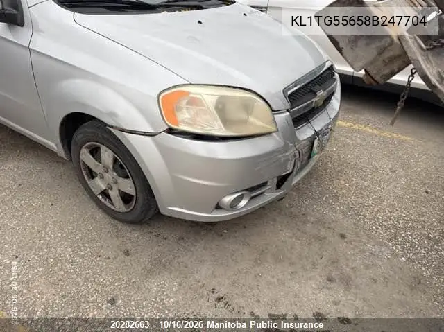 CHEVROLET AVEO 2008, VIN KL1TG55658B247704