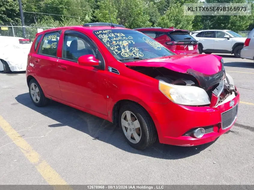 CHEVROLET AVEO 2009, VIN KL1TX65E49B366973