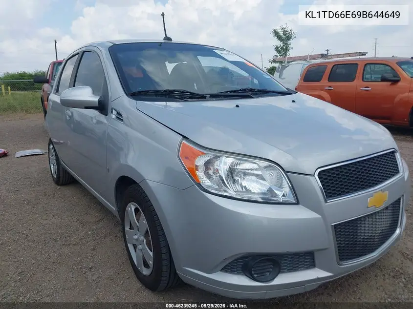 CHEVROLET AVEO 2009, VIN KL1TD66E69B644649