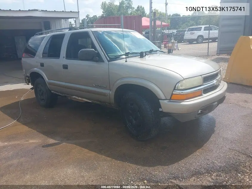 CHEVROLET BLAZER 2003, VIN 1GNDT13X53K175741