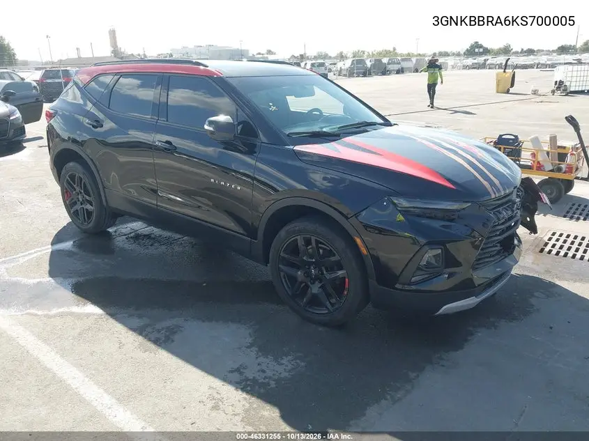 CHEVROLET BLAZER 2019, VIN 3GNKBBRA6KS700005