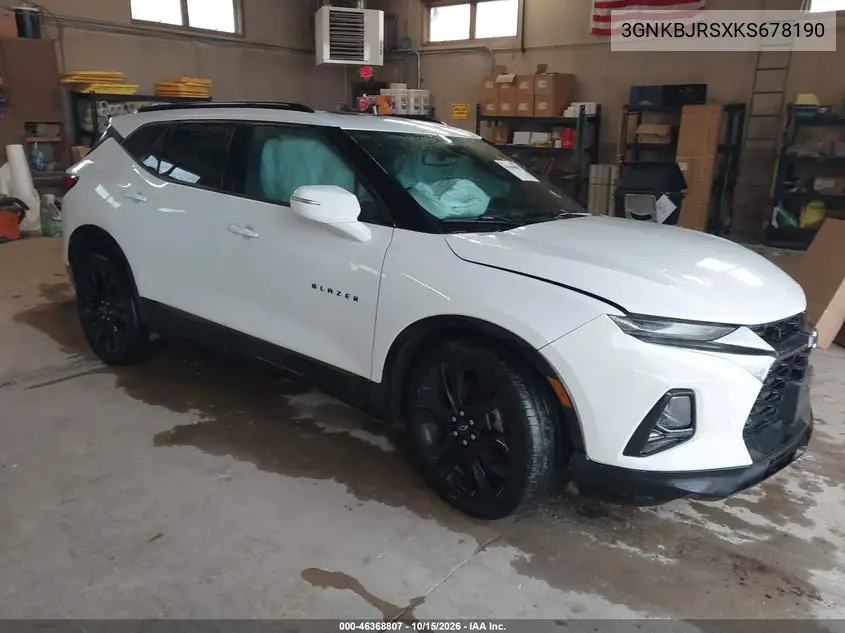 CHEVROLET BLAZER 2019, VIN 3GNKBJRSXKS678190