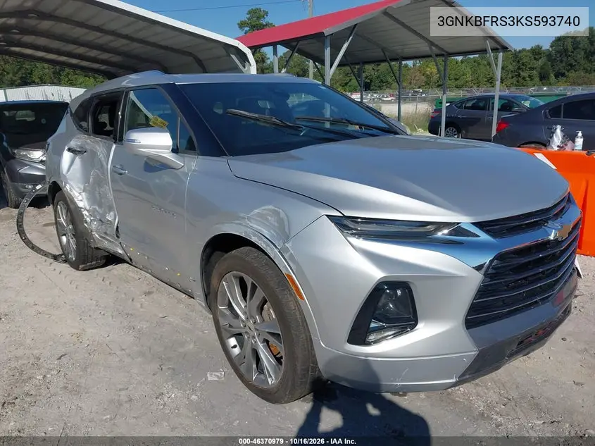 CHEVROLET BLAZER 2019, VIN 3GNKBFRS3KS593740