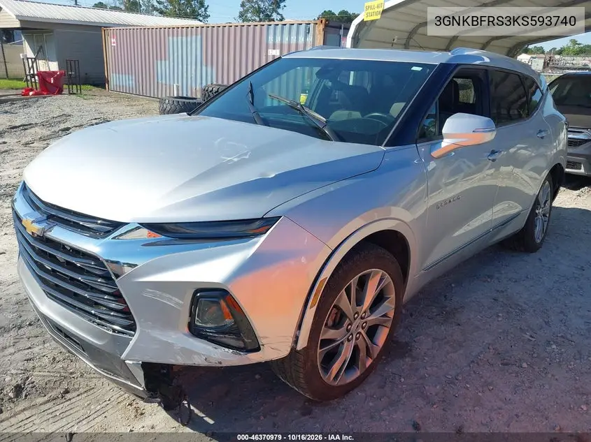 2019 CHEVROLET BLAZER VIN 3GNKBFRS3KS593740 — фото 2