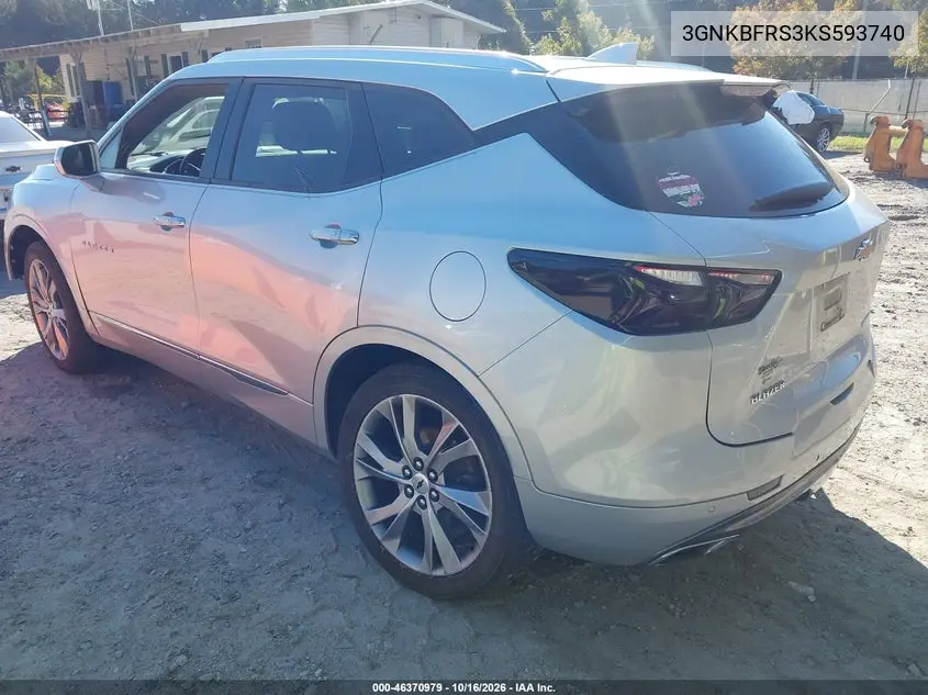 2019 CHEVROLET BLAZER VIN 3GNKBFRS3KS593740 — фото 3