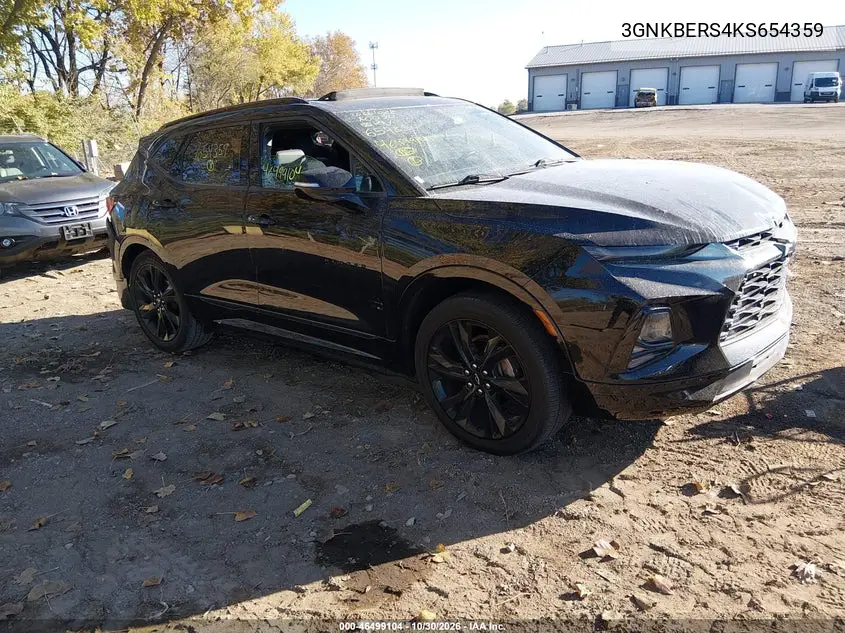 CHEVROLET BLAZER 2019, VIN 3GNKBERS4KS654359