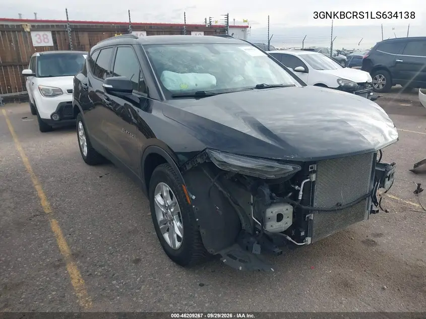 CHEVROLET BLAZER 2020, VIN 3GNKBCRS1LS634138
