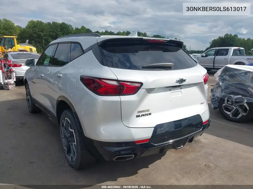 2020 CHEVROLET BLAZER VIN 3GNKBERS0LS613017 — фото 3