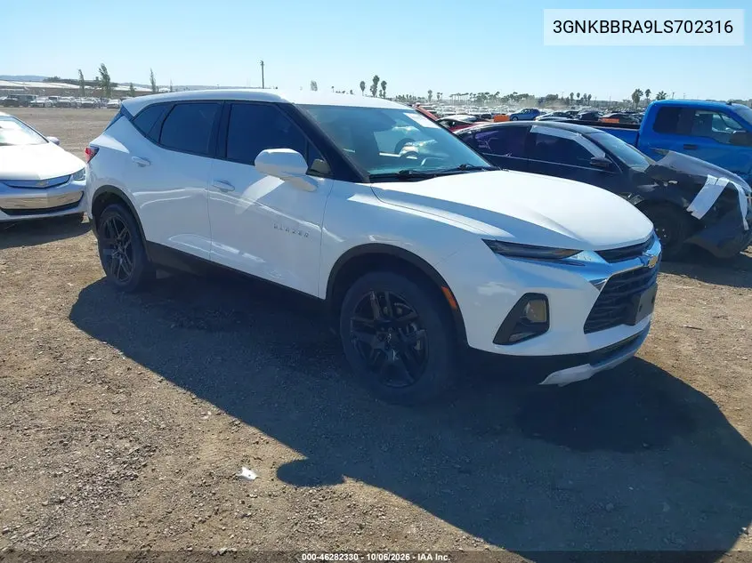 CHEVROLET BLAZER 2020, VIN 3GNKBBRA9LS702316